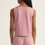 Sloane V Neck Top - Pink Smoke